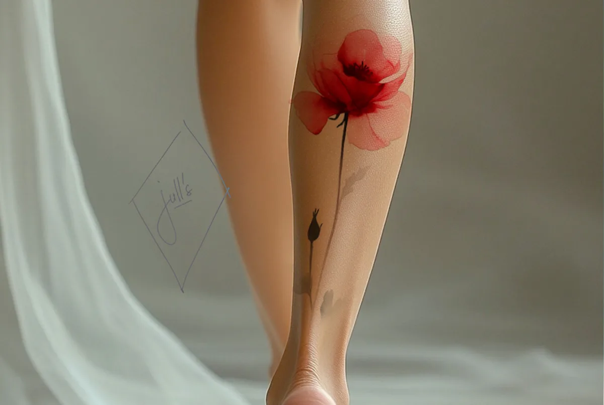 coquelicot — simulation sur peau