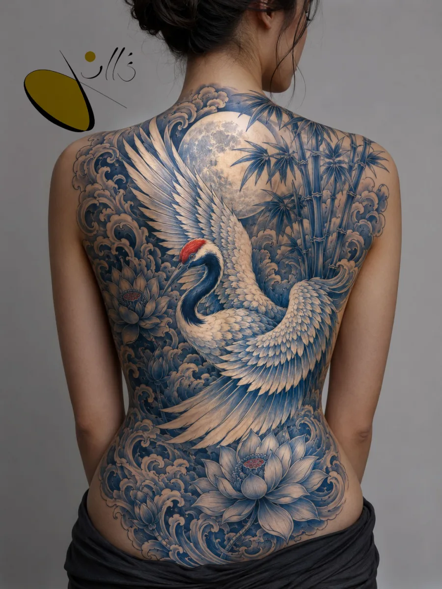 dos asiatique — simulation sur peau