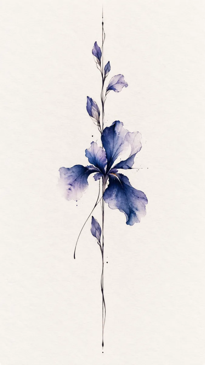 flash fleur iris dos