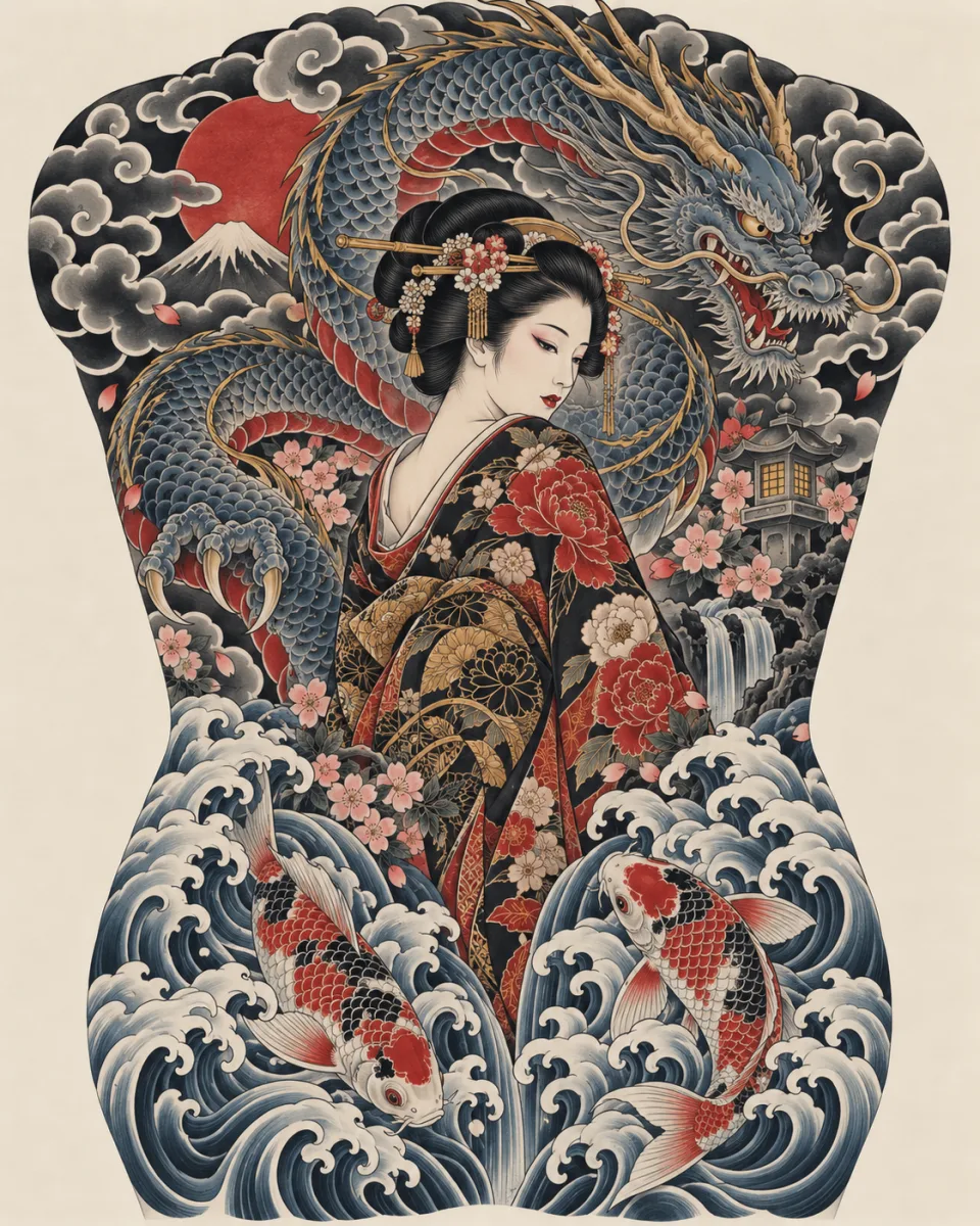 flash dos complet Geisha et dragon