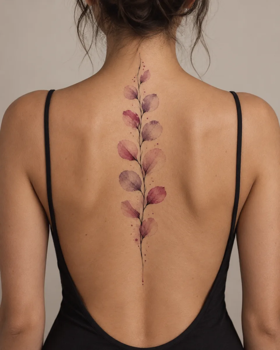tatouage flash fleurs abstraites rouges — simulation sur peau