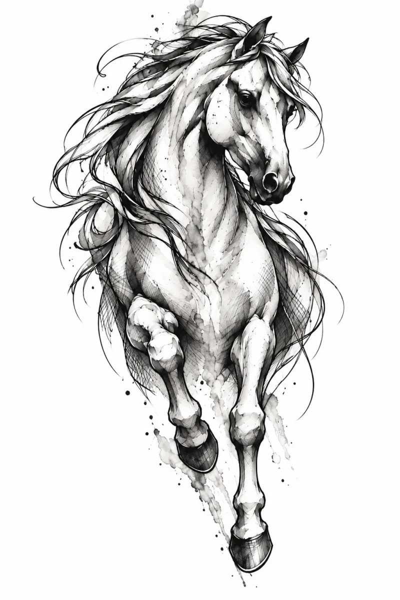 Tatouage  Cheval esquisse