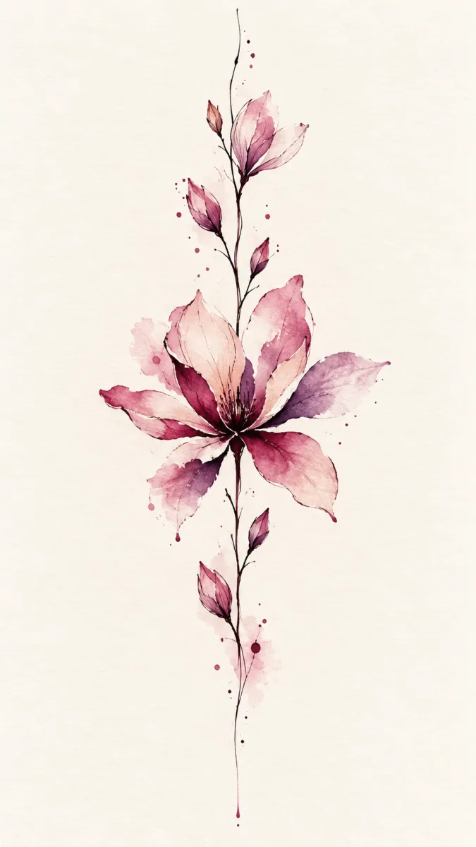 Fleur abstraite aquarelle