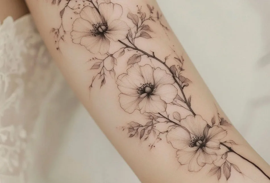 fleur — simulation sur peau