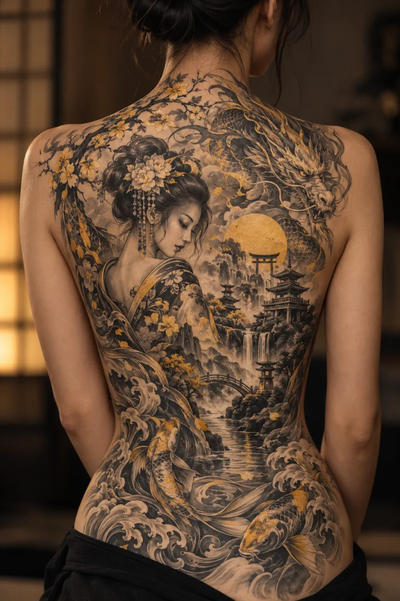 geisha — simulation sur peau