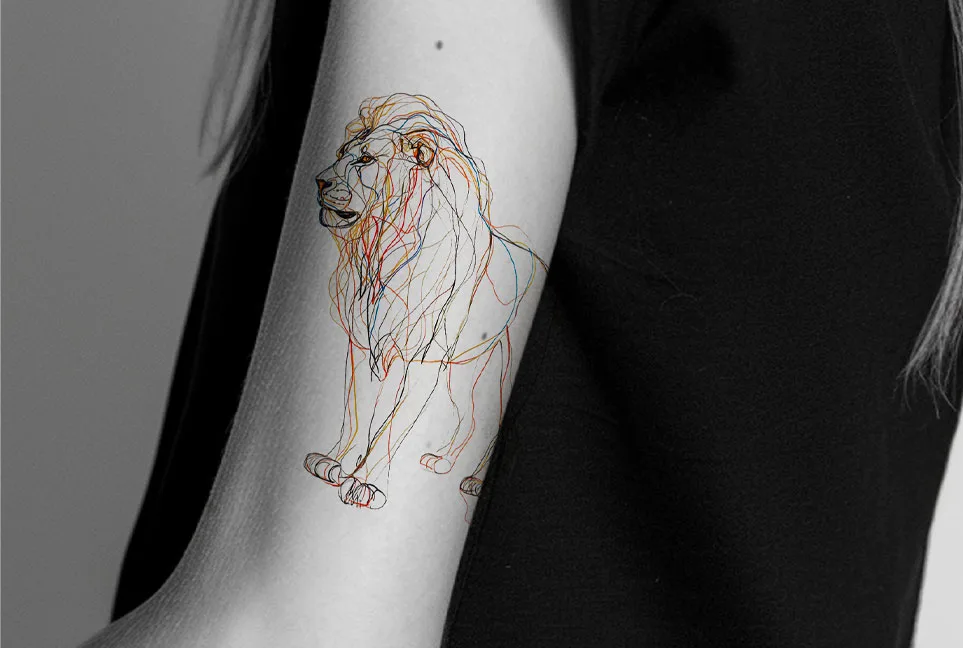 lion — simulation sur peau