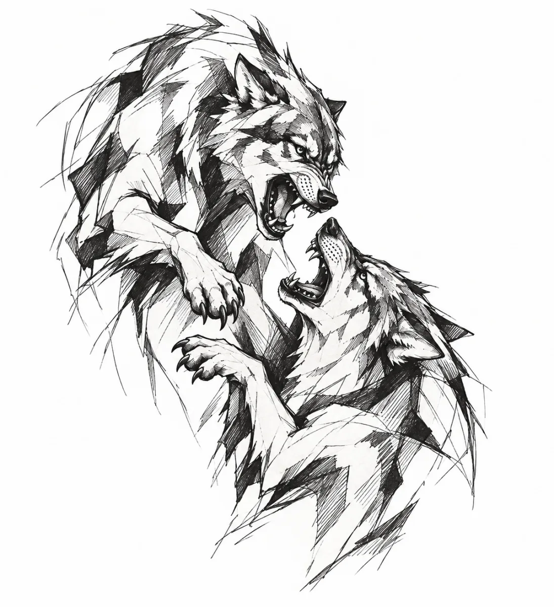 Loup en esquisse
