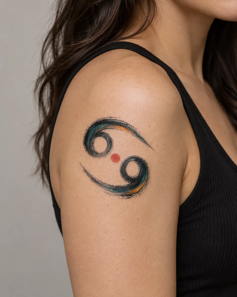 Signe astrologique du Cancer — simulation sur peau