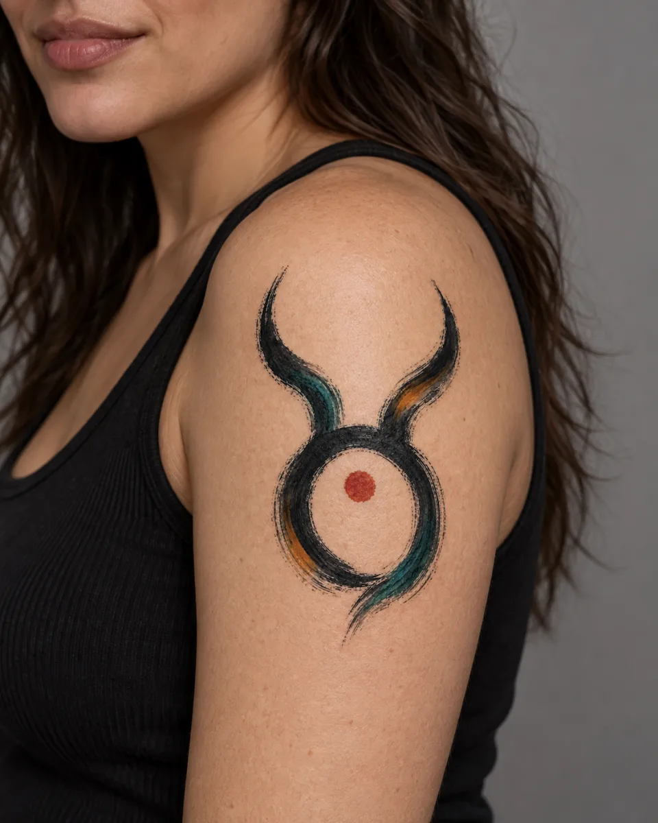 signe astrologique du taureau — simulation sur peau