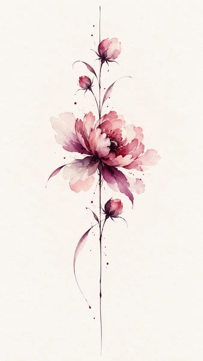 pivoine - tatouage floral dos