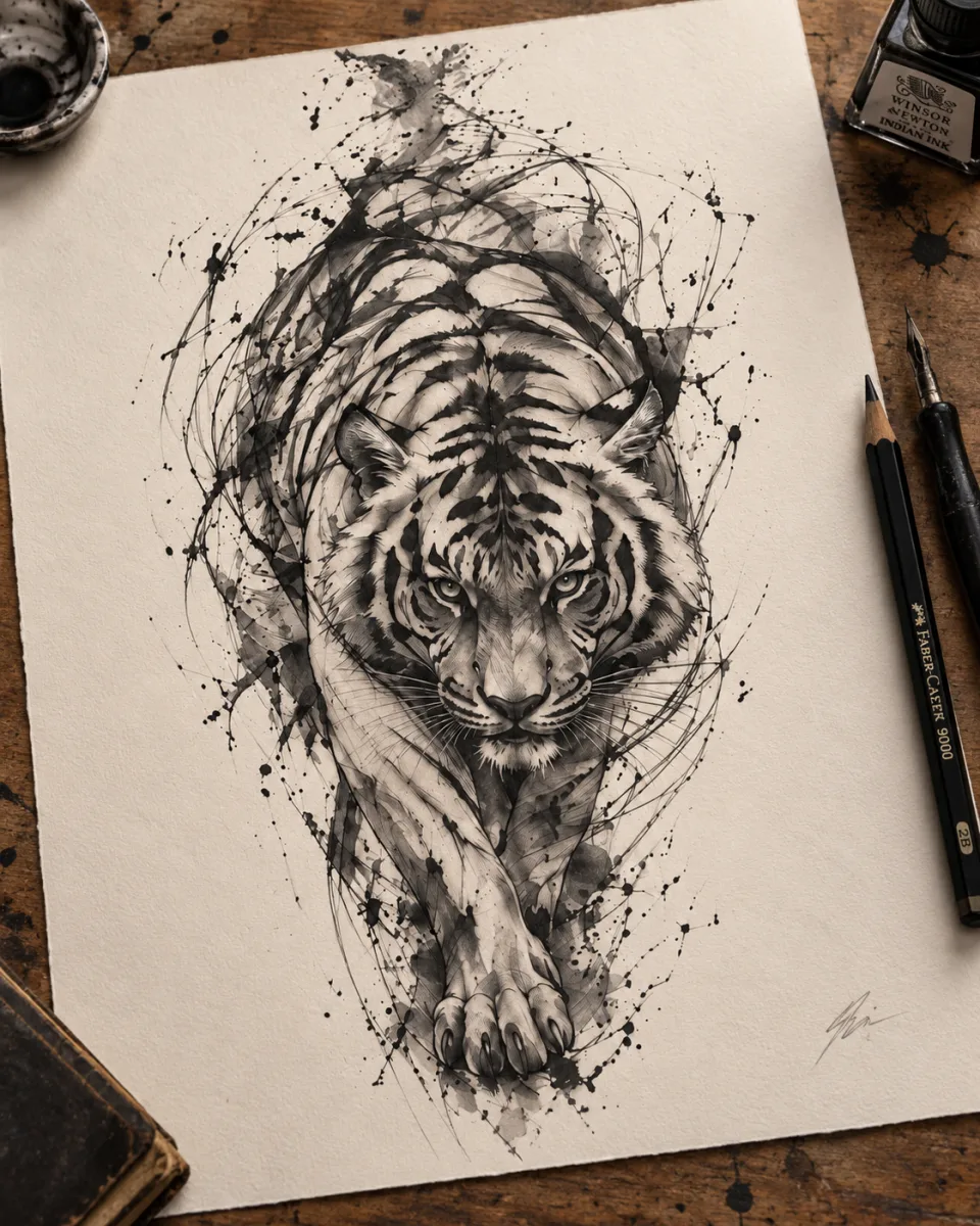 Tigre en esquisse