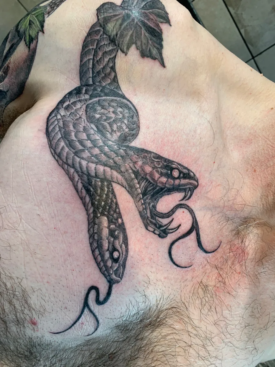 Caducée, serpents et crânes : un tatouage entre symbolique et puissance graphique - photo 2